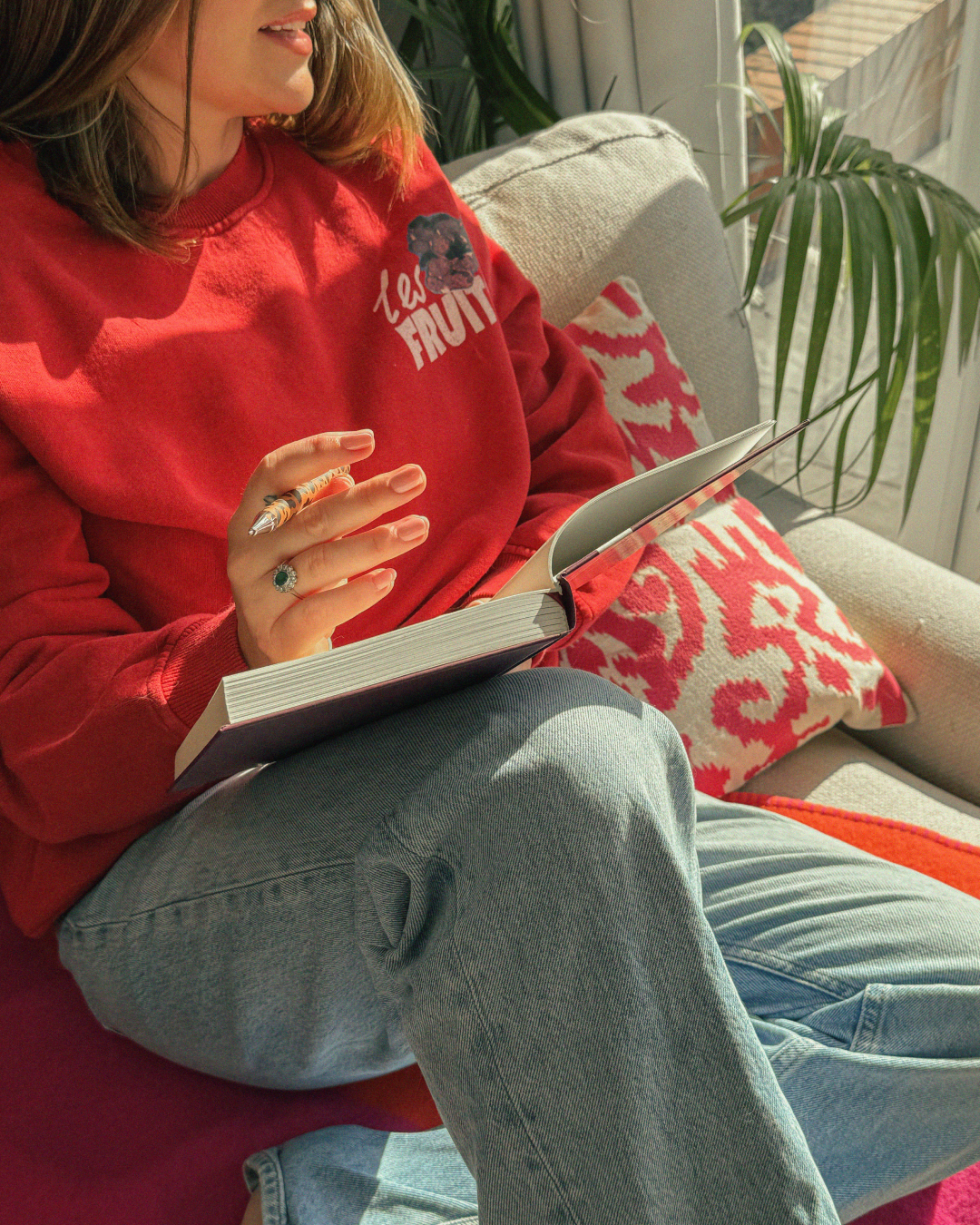 New mum reading Chapter:Mum guided journal — meaningful baby shower gift for her, not the baby
