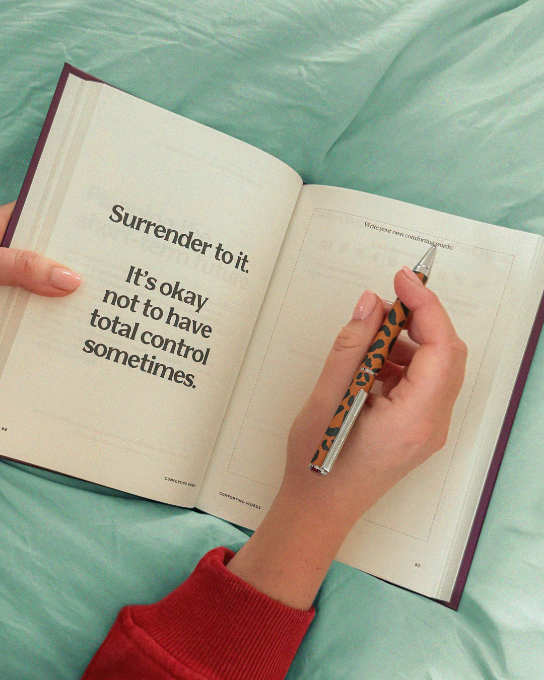 Chapter:Mum journal interior — guided journal prompts for new mums, identity and wellbeing